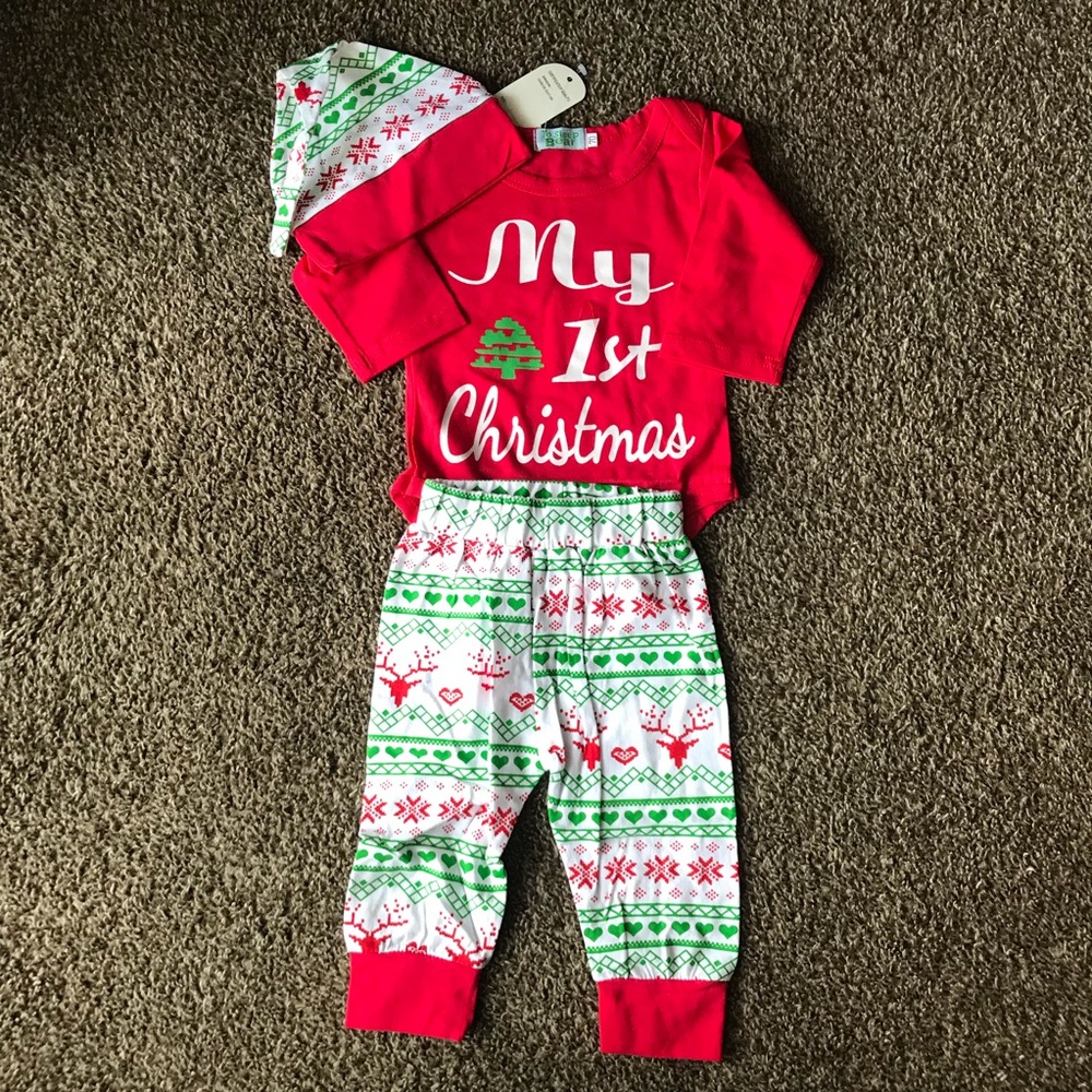 Baby’s First Christmas 3 piece set. 9 or 12 month